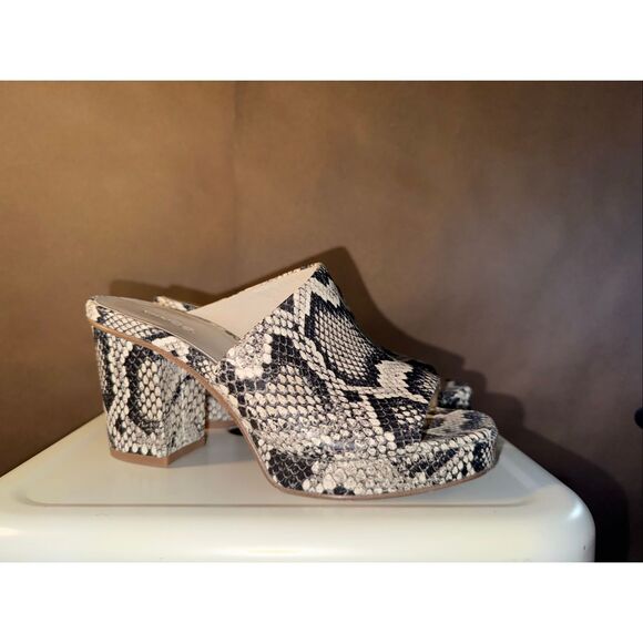 Vince Shoes - Vince Platform Mule Sandal in Snake Skin Embossed Leather